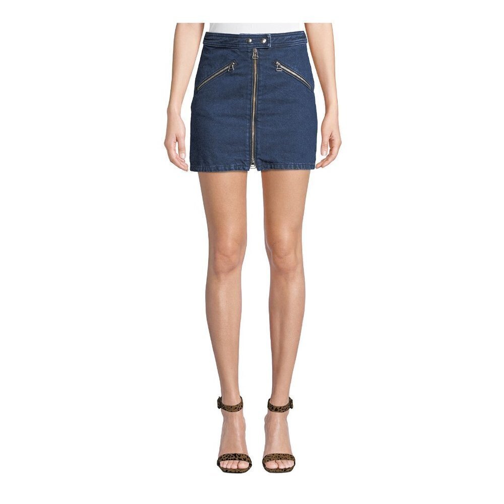 Rag & Bone Marcy Blue Denim Racer Mini Skirt 29
